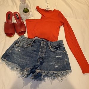 BAR III Women's Body Con Red Top XS